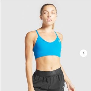 Gymshark V Neck Training Sports Bra - Blue